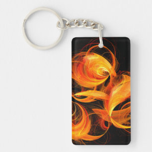 Fireball Abstract Art Keychain