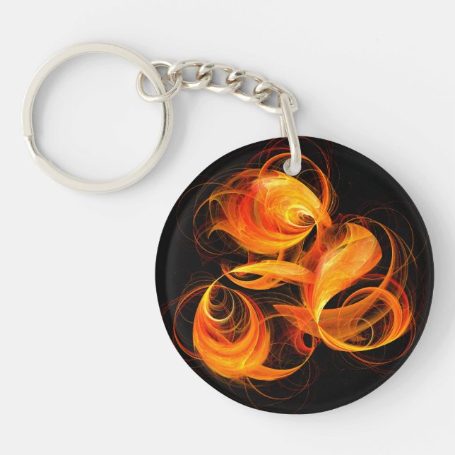 Fireball Abstract Art Keychain (Front)