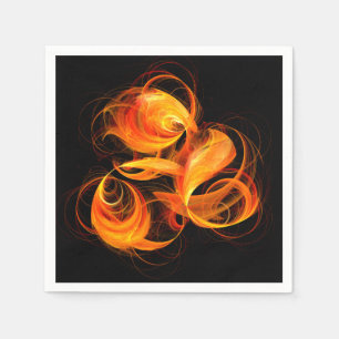 Fireball Abstract Art Napkin