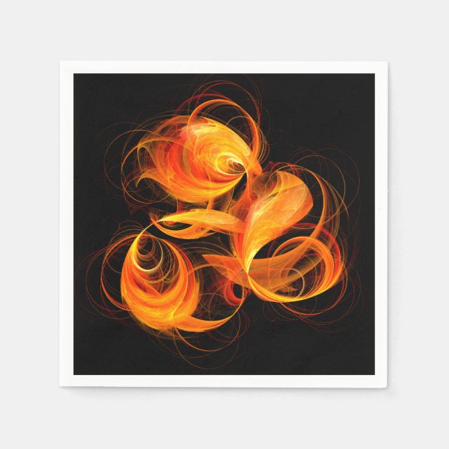 Fireball Abstract Art Napkin (Front)