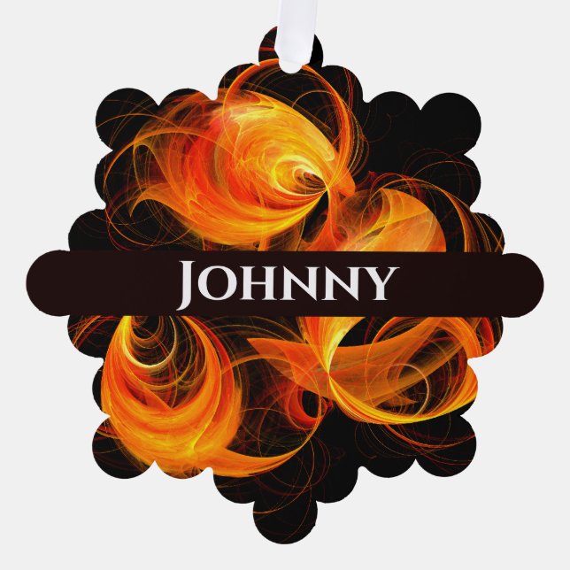 Fireball Abstract Art Ornament Card (Front)