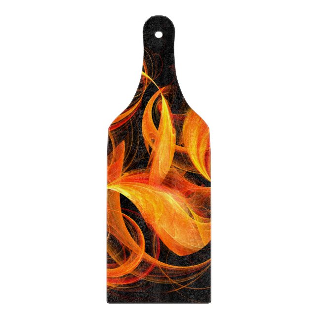 Fireball Abstract Art Paddle Cutting Board (Front)