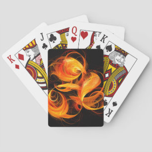 Fireball Abstract Art Playing Cards
