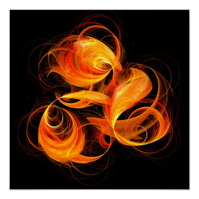 Fireball Abstract Art Poster (Front)