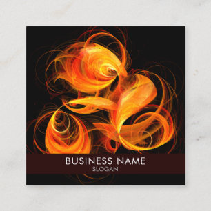Fireball Abstract Art Professional Square Business Card