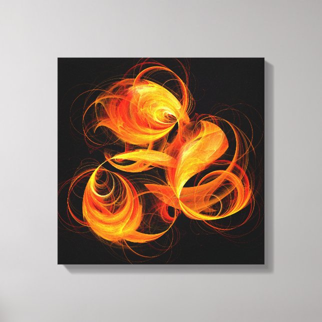 Fireball Abstract Art Quad Canvas Print (Front)