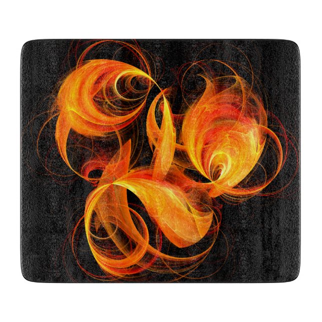 Fireball Abstract Art Rectangle Cutting Board (Front)
