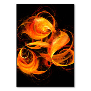 Fireball Abstract Art Table Card