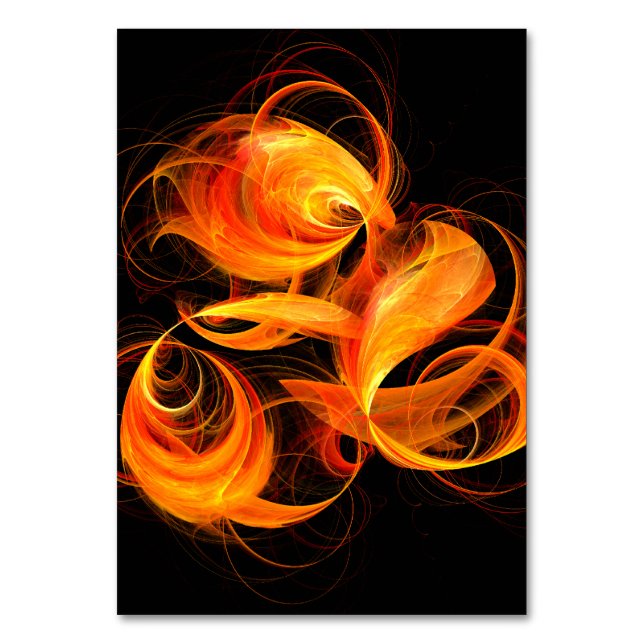Fireball Abstract Art Table Card (Front)