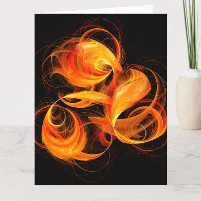 Fireball Abstract Art Thank You Card (Front)