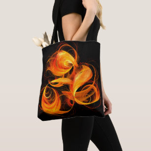 Fireball Abstract Art Tote Bag