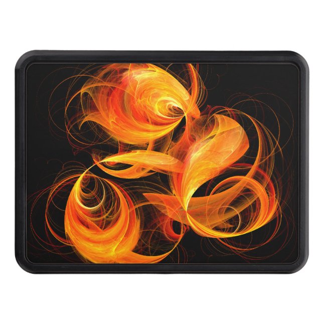 Fireball Abstract Art Trailer Hitch Cover (Front)