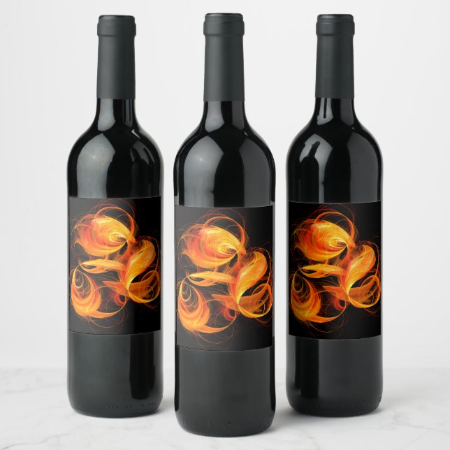 Fireball Abstract Art Wine Label (Bottles)