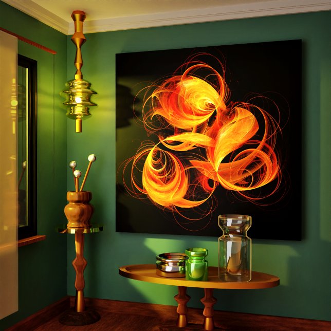 Fireball Abstract Art Wrapped Canvas Print (Fireball Abstract Art Wrapped Canvas Print)