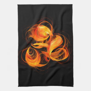 Fireball Art Abstrait serviette de cuisine