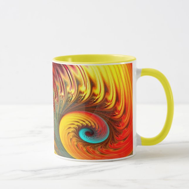 Fireball Mandelbrot Fractal Spiral Mug (Right)
