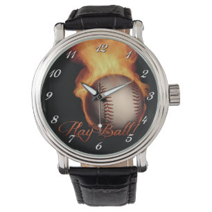 Fireball Pattern Baseball Lovers Wrist Watch 2