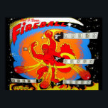 Fireball Pinball Poster<br><div class="desc">Classic vintage pinball backglass</div>