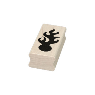 fireball silhouette art stamp