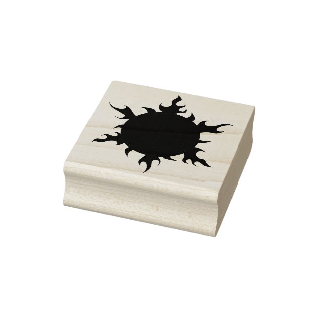 fireball sun silhouette art stamp (Stamp)