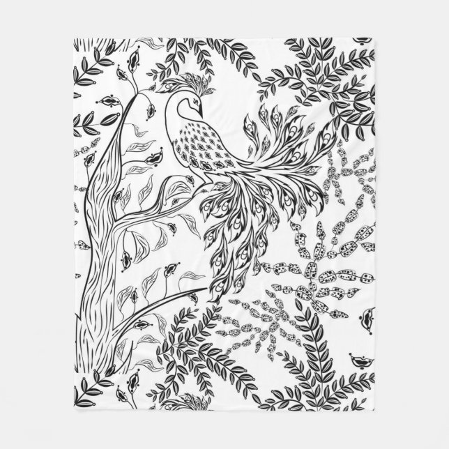 Firebird, bird fleece blanket (Front)