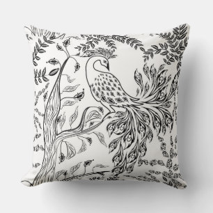 Firebird, bird throw pillow