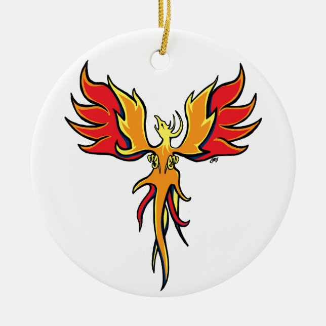 Firebird Ceramic Ornament (Front)