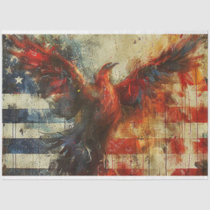 Firebird Eagle USA Flag Decoupage Tissue Paper