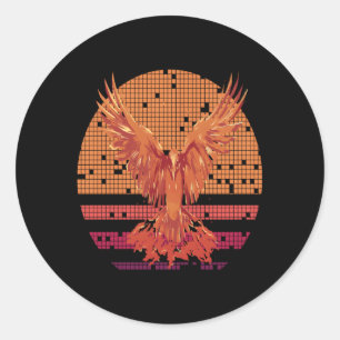 Firebird Fantasy Fire Phoenix Rise From Ashes Classic Round Sticker