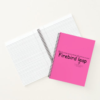 Firebird Leap Hot Pink and Black Notebook