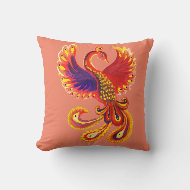 Firebird Phoenix Throw Pillow (Front)