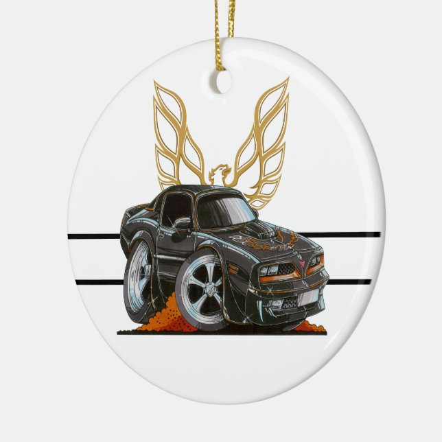 Firebird Trans Am Black TA 6.6 Cartoon Car Ceramic Ornament (Left)