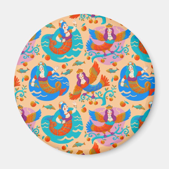 Firebirds and mermaids magnet (Front)