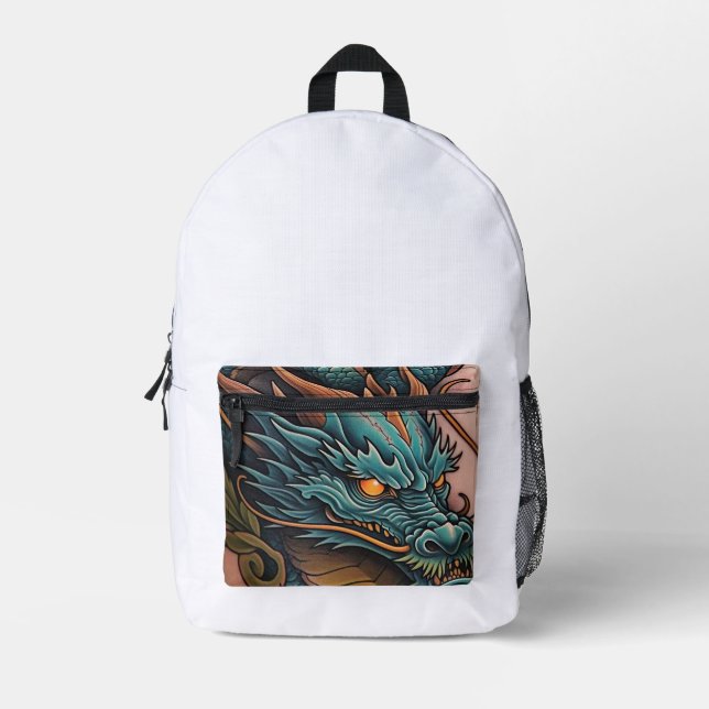 Fireborne: The Dragon Bag" – Epic and fantasy-them Printed Backpack (Front)