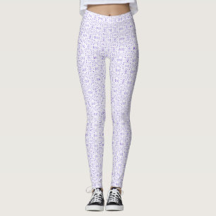 Firebrand Purple White Abstract Gouache Art Leggings