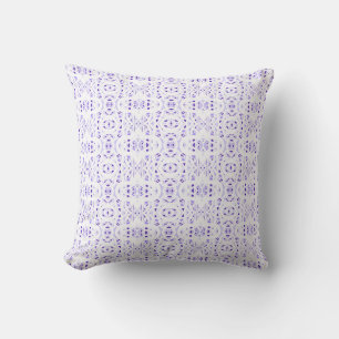 Firebrand Purple White Abstract Gouache Art Throw Pillow