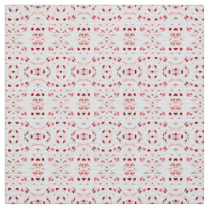 Firebrand Red White Abstract Gouache Art Fabric