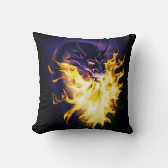 Firebreather Throw Pillow (Front)