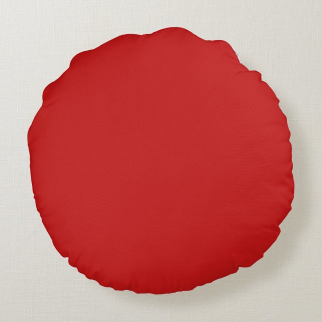 Firebrick Red Solid Colour Round Pillow (Back)