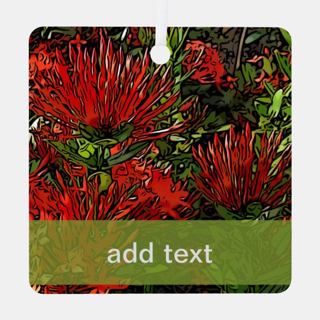 Firebush Plant  Metal Ornament (Back)