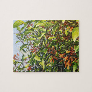 Firebush with Hummingbird and Insects Puzzle