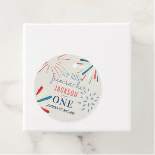 Firecracker 4th of July Fireworks Birthday Favour Tags