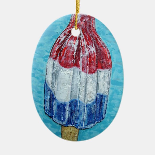 firecracker bomb popsicle art original painting ceramic ornament (Front)