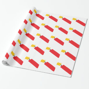 Firecracker cartoon, TNT, dynamite Wrapping Paper