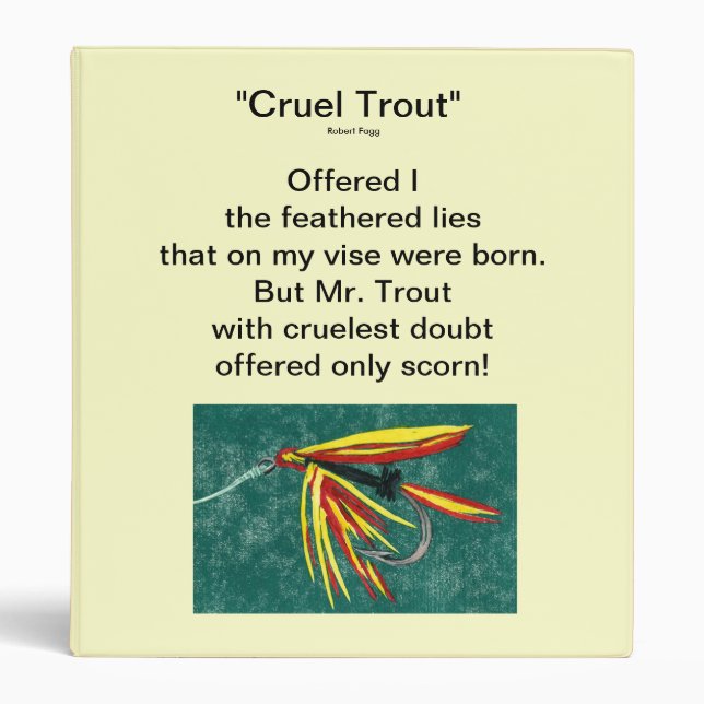 "Firecracker-Cruel Trout" Fly Fishing Journal Binder (Front)