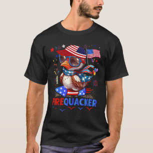Firecracker Duck 4th of July Patriotic Day Usa Fla T-Shirt