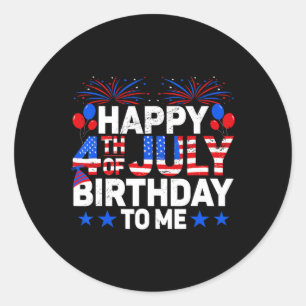 Firecracker Fireworks Usa Flag Happy 4th Of July B Classic Round Sticker