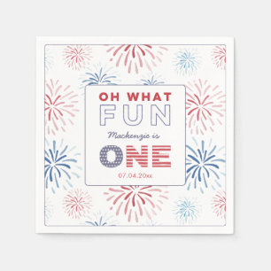 Firecracker Fun To Be One 1st Birthday Party Napkin