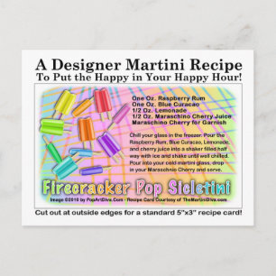 Firecracker Ice Cream Martini Recipe Card Postcard