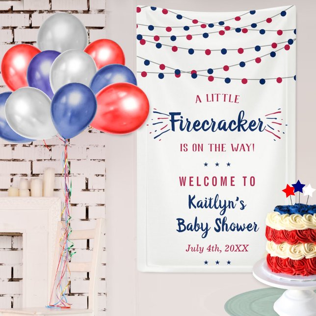 Firecracker On The Way! 4th Of July Baby Shower Banner (Creator Uploaded)